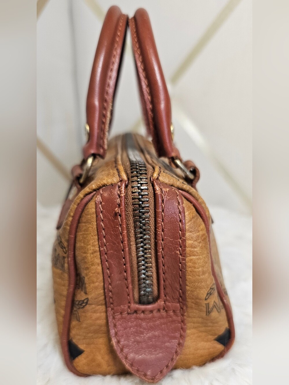 Vintage MCM Mini Boston Barrel Bag - Picture 3 of 11